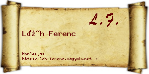 Léh Ferenc névjegykártya
