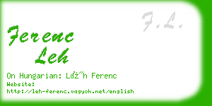 ferenc leh business card